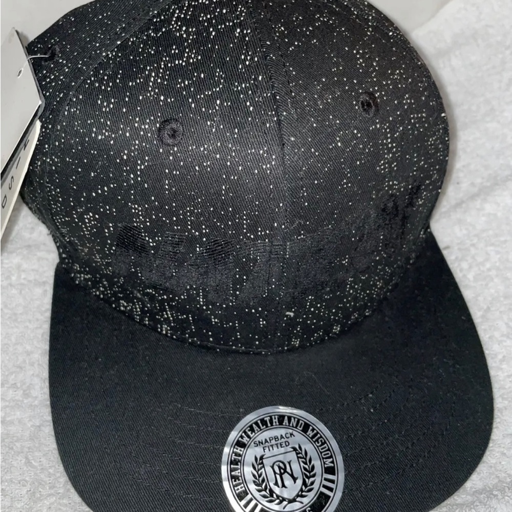 Parish Nation Black & Cream Speckled SnapBack.. Adjustable Baseball Hat.. NWT